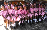 United Caribbean Trust distributed hundreds of Make Jesus Smile shoeboxes to the children of the Heart for Haiti Kindergarten school.