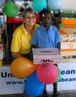 United Caribbean Trust distributed hundreds of Make Jesus Smile shoeboxes to the children of the Heart for Haiti Primary  school.