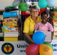 United Caribbean Trust distributed hundreds of Make Jesus Smile shoeboxes to the children of the Heart for Haiti Kindergarten  school.