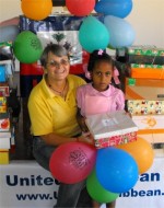 United Caribbean Trust distributed hundreds of Make Jesus Smile shoeboxes to the children of the Heart for Haiti Kindergarten school.