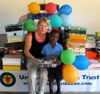 United Caribbean Trust distributed hundreds of Make Jesus Smile shoeboxes to the children of the Heart for Haiti Primary school.