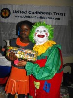 Annie the clown who travelled all the way from Barbados to join the team