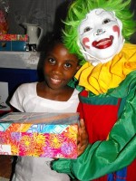 Annie the clown who travelled all the way from Barbados to join the team