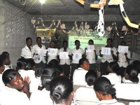 A class of teachers in Les Caynes being led by Pierre Banes LAURORE National Director of Evangelism Explosion in Haiti