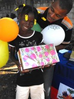 Seen here Hassan Jean Baptiste the Methodist reporter that assisted us with the Make Jesus Smile shoebox project 