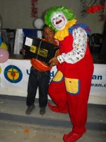 Annie the clown in the Methodist church in Petit Gouve