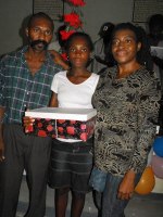 Seen here Greta St Hill a missionary from the Ann Gill Methodist church in Barbados in Haiti with the Make Jesus Smile Shoebox ministry January 2009.
