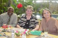 Pastor Richardo Taylor of the Carrington's Wesleyan Holiness Church (left) Denie Riggs founder of Perfect Praise Inc (centre) Jenny Tryhane founder of UCT 