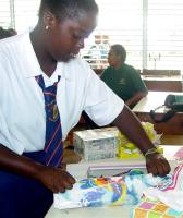 Head girl of St Lucy Secondary School with Paulette Scantlebury UCT South America Co Ordinator