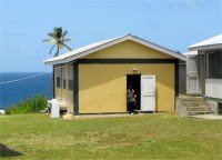 The communal kitchen is nestled between the accommodation
