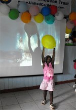 UCT distributing the Make Jesus Smile shoeboxes to Destiny Pre Primary Schools in Dominica thus activating the Child Sponsorship Program.