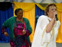 Pastor Sandra Moore and team dance to the Lord