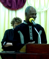 United States' Pastor/Prophetess Sandra Moore, local pastor Hall Harris and the crusade team welcome you to the Apostolic Church