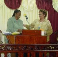 Sister Deborah with her Pastor in Barbados