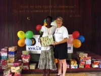 United Caribbean Trust Make Jesus Smile shoebox project was taken into Victoria to bless the Maroon children 