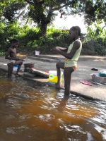 The Suriname River is 480 km long and flows through the country of Suriname.