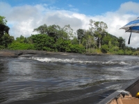 The Suriname River is 480 km long and flows through the country of Suriname.