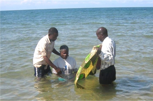 House of Prayer and Freedom Church Tanzania baptising new members