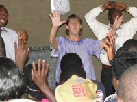 Pastor Laura ministering 