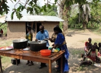 The women of the host church cooked for the team