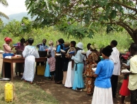 The women of the host church cooked for the team