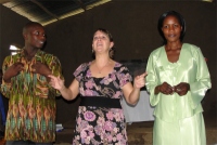 Pastor Laura with Pastor Tom and Sarah