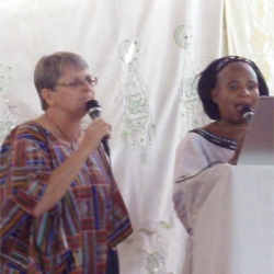 Pastor Martina translating for Jenny,founder of UCT and a KIMI Leadership Trainer. 