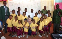 There was a time of clothes distribution as uniforms were donated to the Hope children's choir. 