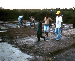 The 'youth of the island' working on the  new church in Carriacou