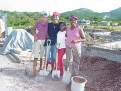 Seen here the junior members of the congregation joined by friends from Barbados 