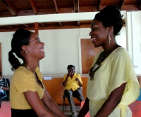 Shamelle speaking life into one of the lives of the young ladies who attended this workshop.