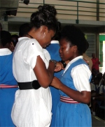 Shamelle joined the team for the visit to Deighton Griffith School.