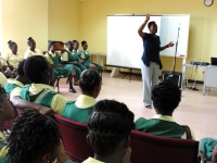 Dr B' visit to Parkinson's School in Barbados was a great success.