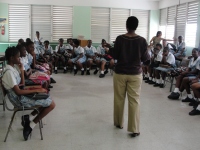 Dr B's first school visit in Barbados was Springer Memorial School.