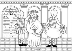 Persian colouring page visual aid