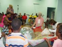 Maureen Bravo, of RUII (Resources Unlimited International, Inc.) and one of their prayer teams in Barbados casting a prayer net over Barbados and the islands of the Caribbean.