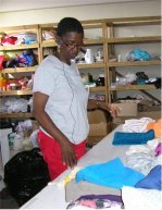The volunteers came from all different directions to help pack the containers