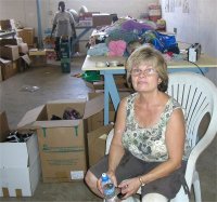The volunteers came from all different directions to help pack the containers