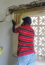 During the second week end Michael turned his hand to help in the chapel. 