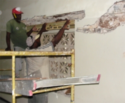 United Pentecostal Council of the Assemblies of God brought a team from five of their local Barbadian churches up to start the renovations.